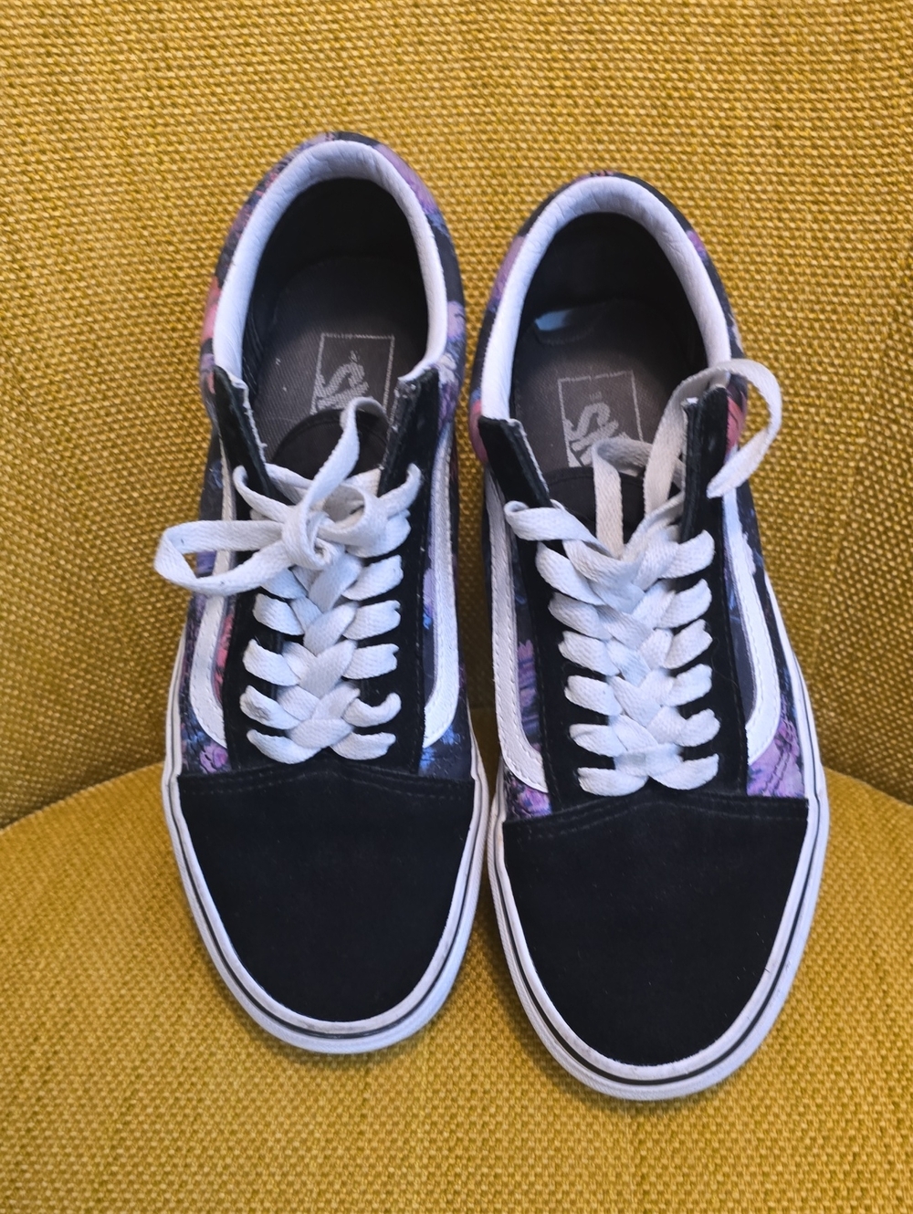 Vans Old Skool Black with Purple & Pink Tie-Dye Panels